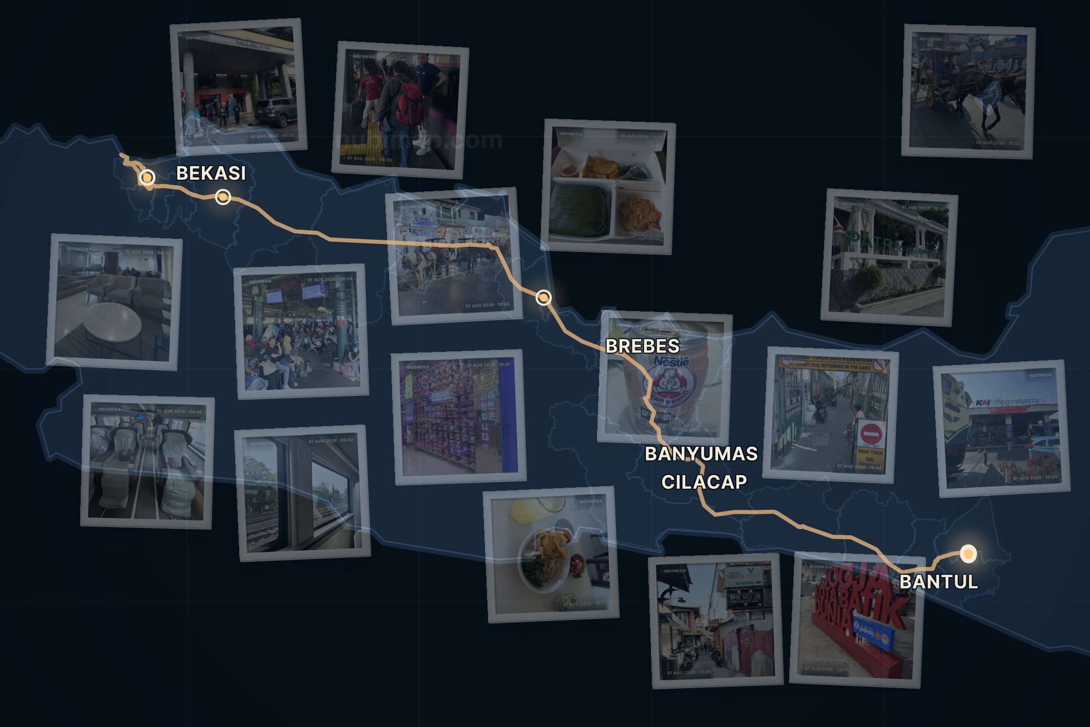 Reiseroute auf der Karte